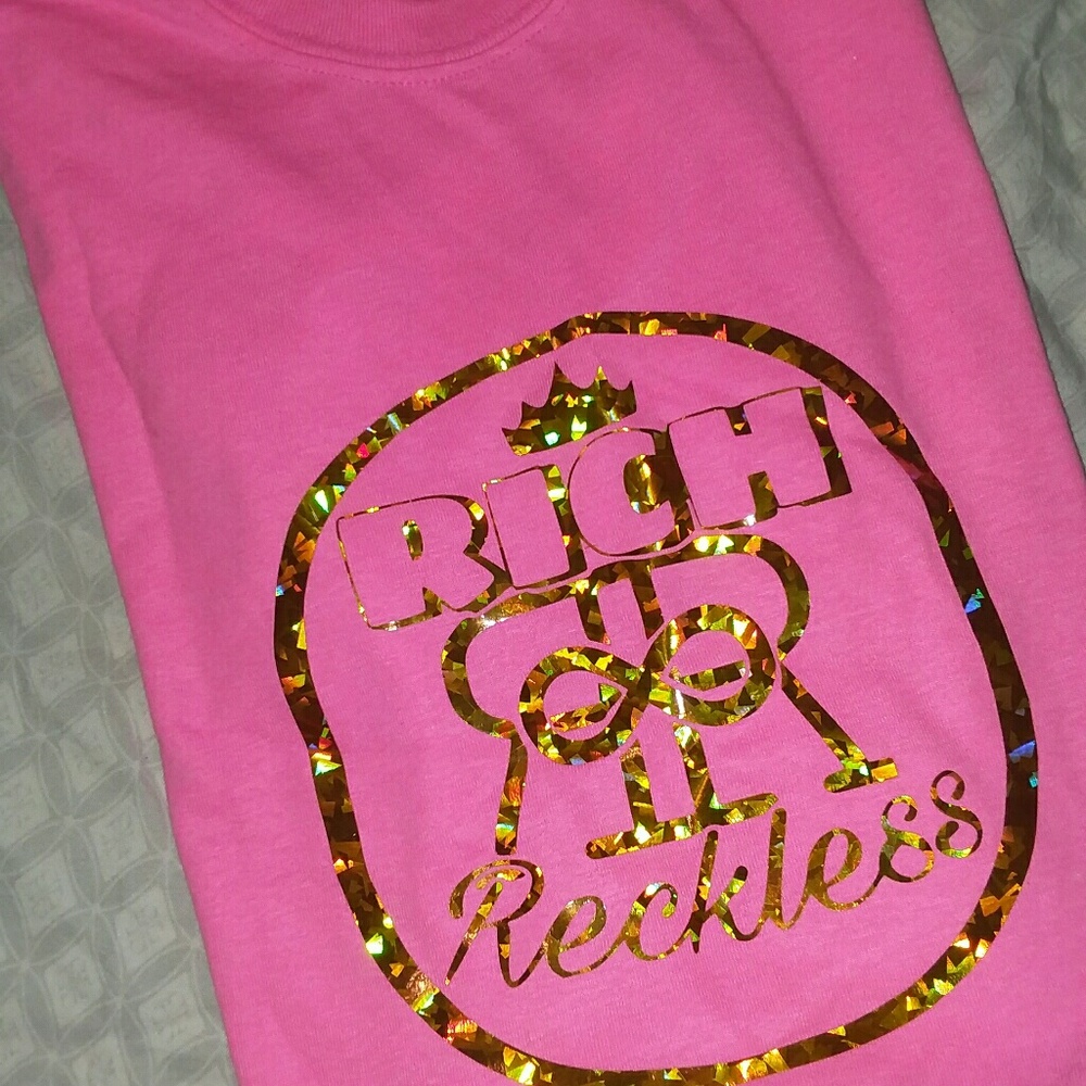 RICH & RECKLESS tee, Pink, Medium